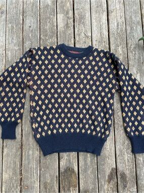Vintage Wool Women’s Sweater Diamond Pattern